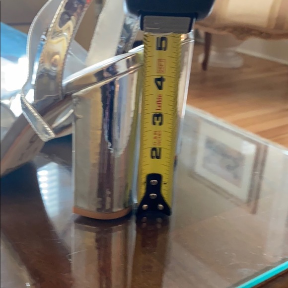 Mirrored silver sandals with chunky heel - Picture 8 of 8